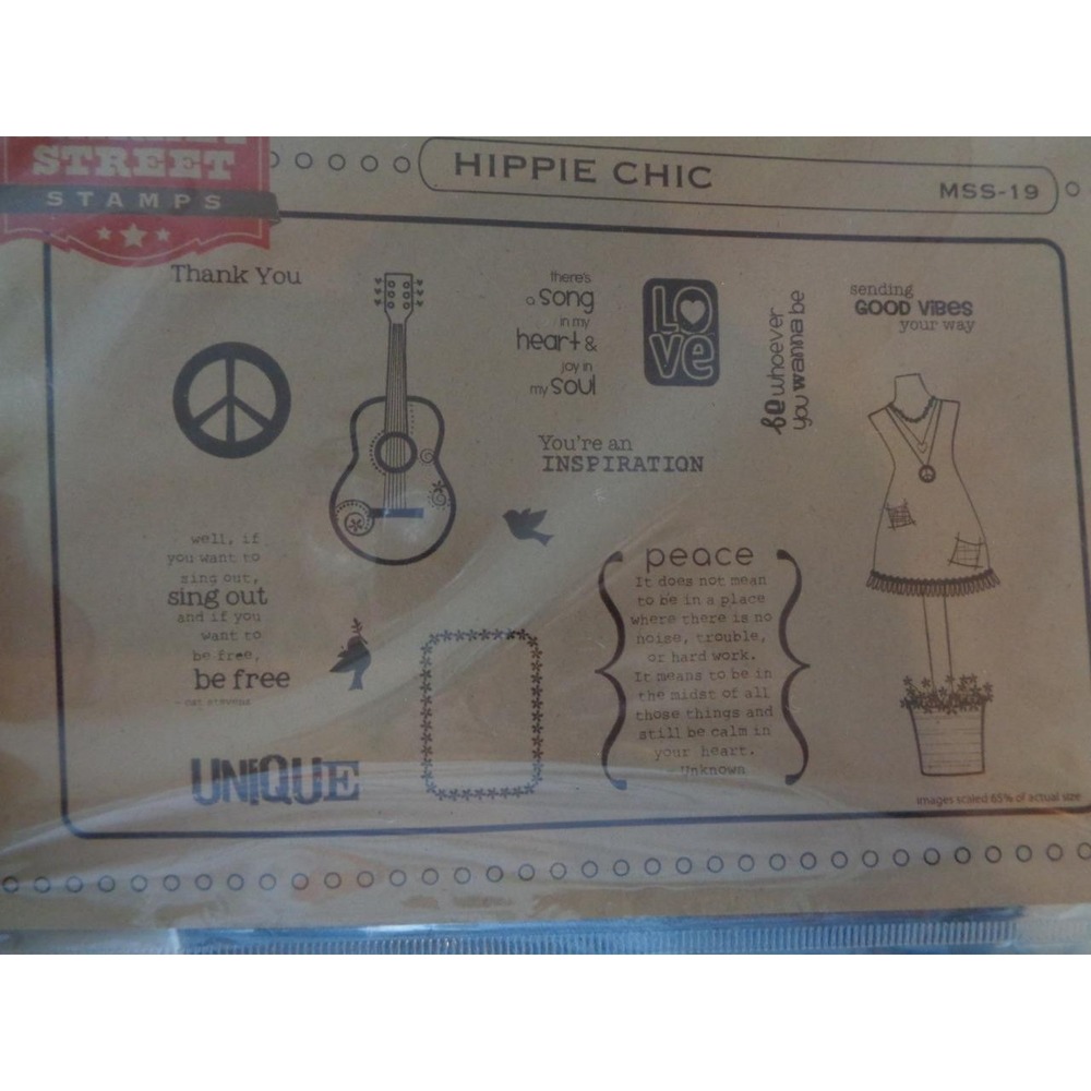 Market Street HIPPIE CHIC MSS-19 Cling Rubber Stamp Scrapbooking Card